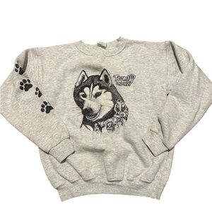 Vintage Girl scouts “Team Up and Win!” Gray sweatshirt. Size Youth Large.